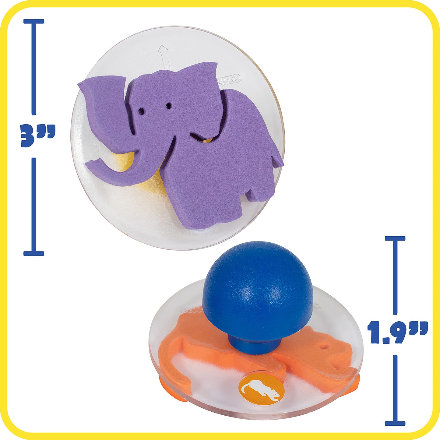 READY 2 LEARN Giant Stampers - Wild Animals - Set of 6 - Easy to Hold Foam Stamps for Kids - Arts and Crafts Stamps for Displays