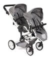 Bayer Chic 2000 - Linus Duo Dolls Pram, Twin Dolls Pram for Children from 4 to 8 Years, Jeans Grey, 690-76, 82 x 41.5 x 79 cm