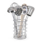 Melissa & Doug Stir And Serve Cooking Utensils (7 Pcs) - Stainless Steel And Wood