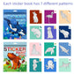 2Pcs Crafts For Kids Ages 4-8,8-10 Sticker Paint Number Books Sticker Books For Kids Animal And Ocean Stickers For Kids Birthday Easter Party Favor Road Plane Car Travel Activity (Ocean+Animal)