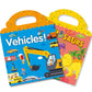 Ruson Reusable Sticker Book For Kids, 2 Sets Educational Learning Toys Travel Stickers Activity Books For Toddler Girls Boys Age 3+ Birthday Gifts - Vehicle & Dinosaur