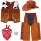Sizgaroot Cowboy Costume Kids Boys Toddler Cowboy Costume With Hat Halloween Party Dress Up (10-12 Years)