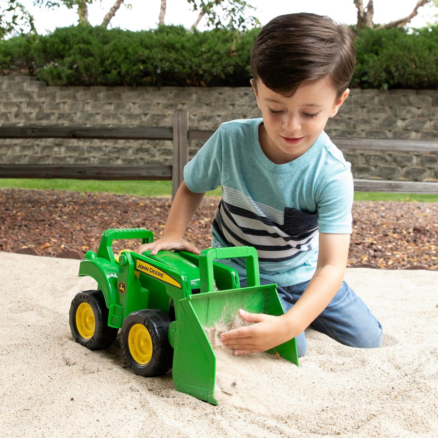 TOMY John Deere Big Scoop Tractor Toy - 15 Inch Plastic Loader - Multi Color - Ages 3+ - Model 46701