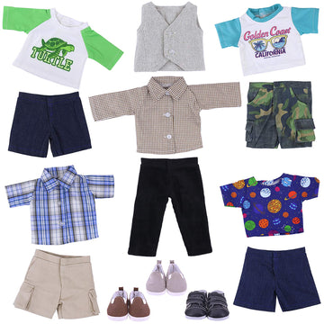 Ecore Fun 5 Sets Boy Doll Clothes And 3 Pairs Of Shoes Fit For 18 Inch Boy Dolls Clothes Outfit Birthday Reward Gift For Kids