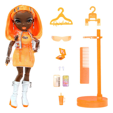 Rainbow High Michelle- Orange Fashion Doll. Fashionable Outfit & 10+ Colorful Play Accessories. Great Gift for Kids 4-12 Years O