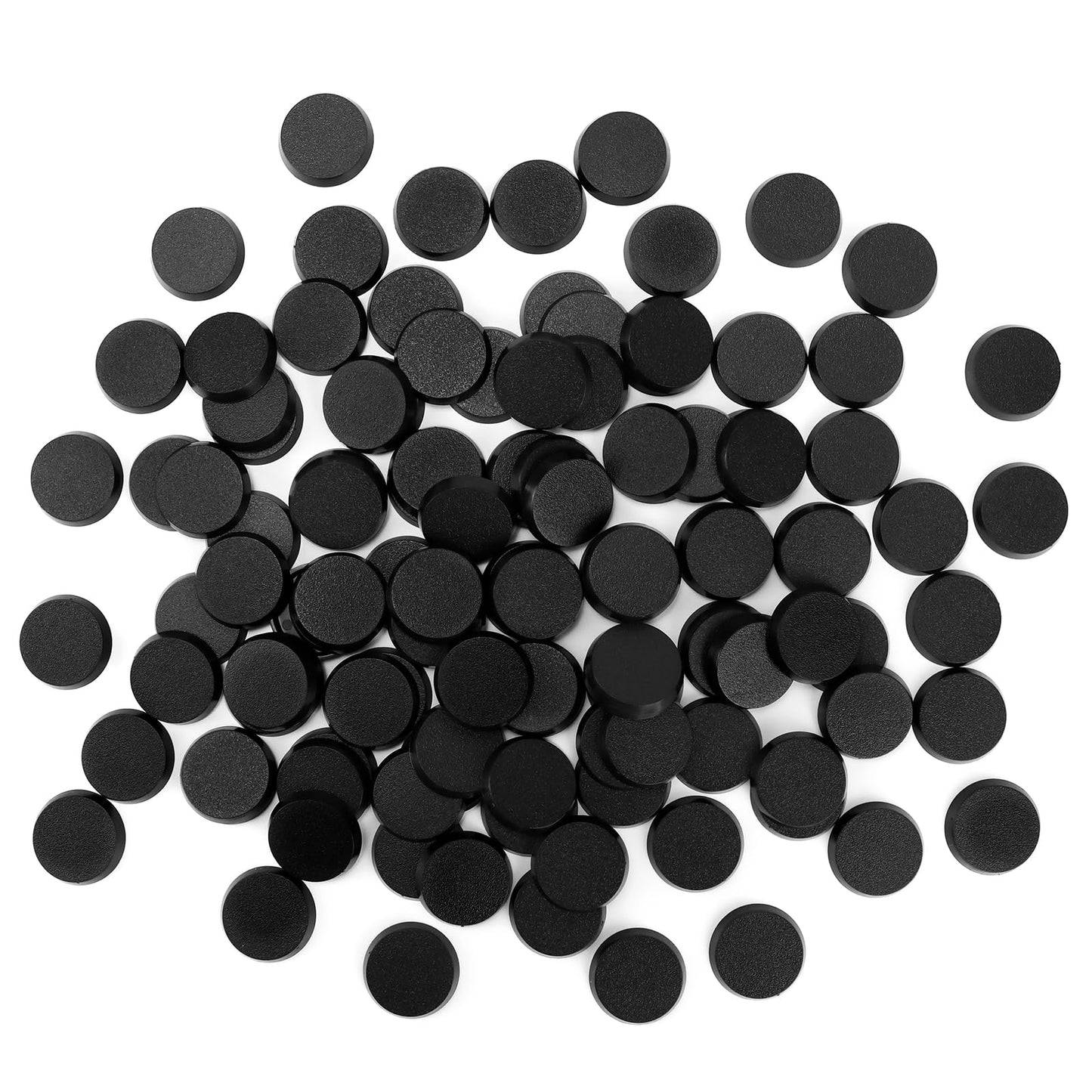 100Pcs 28.5Mm/1.12Inch Textured Plastic Black Round Miniature Bases, Model Base For Gaming Miniatures Or Wargames Table Top Game