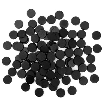 100Pcs 28.5Mm/1.12Inch Textured Plastic Black Round Miniature Bases, Model Base For Gaming Miniatures Or Wargames Table Top Game