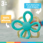 Nuby Fun Loops Teether - Flower-Shaped Infant Teething Toy for Babies - 3+ Months - Aqua and Yellow