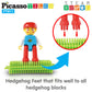 Picasso Toys Hedgehog Blocks 4 Family Action Character Figures Toddler Toy Construction Building Tile Block Expansion Pack Educa