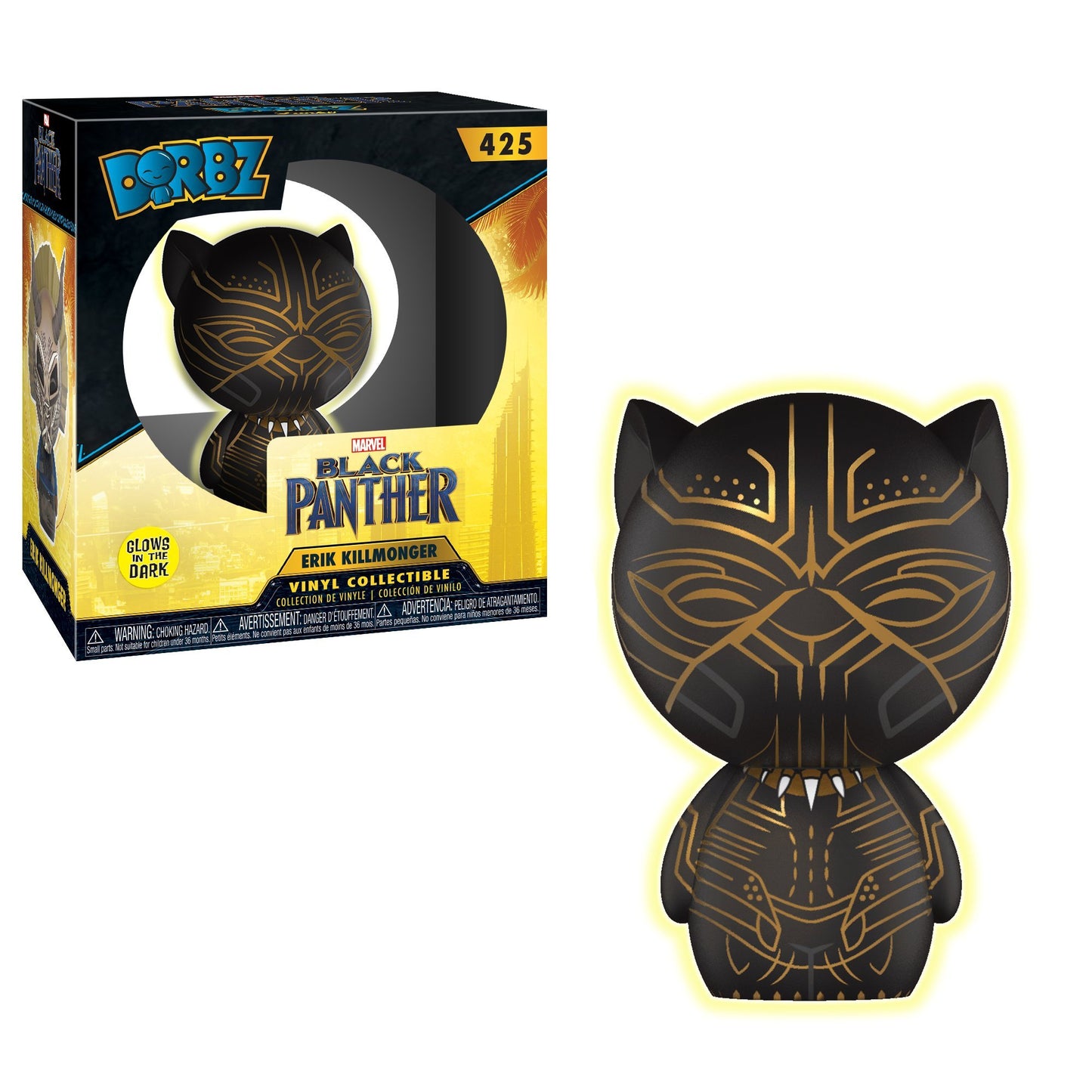Funko Dorbz: Black Panther Movie - Yellow Glow Erik Killmonger Collectible Figure