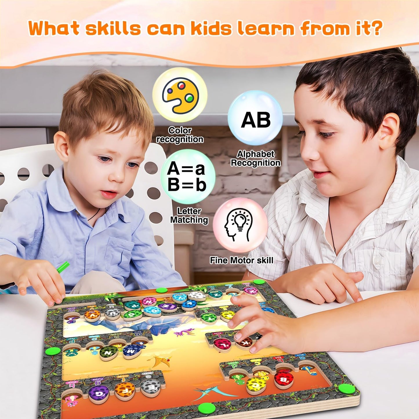 Magnetic Alphabet Maze, Montessori Toys For 3 4 5 Years Old, Alphabet Puzzle Toddler Toys, Magnetic Color And Letter Maze, Presc