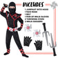 Spooktacular Creations Halloween Ninja Costume, Black Ninja Outfit Set For Kids, Halloween Costumes With Accessories For Boys Dress Up And Role Play Party (Small, 5-7 Yrs)