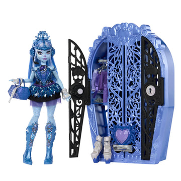 Monster High Skulltimate Secrets Doll Set - Abbey Bominable with Dress-Up Closet & 19+ Surprises, Multicolor, One Size, Model HXH87