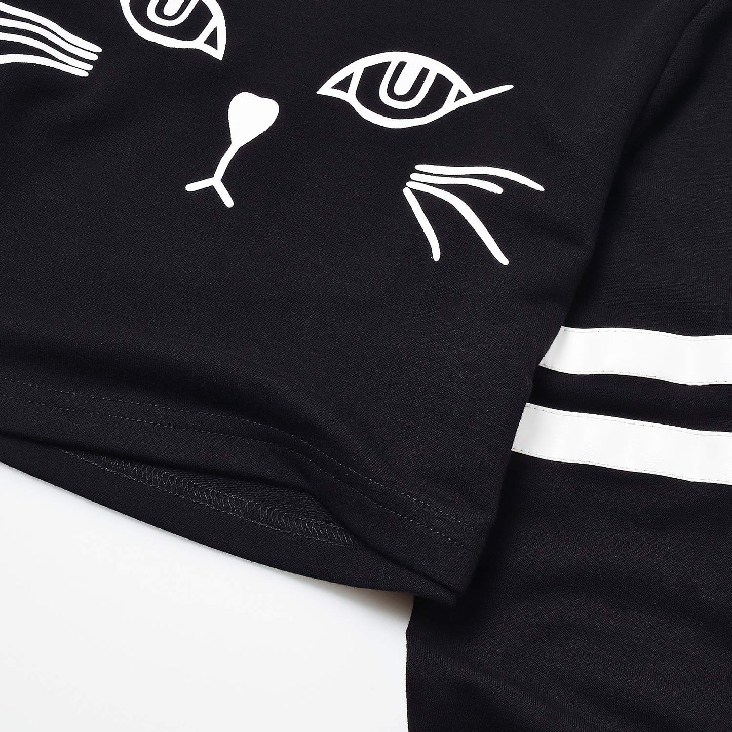 Leather Pullover Hoodie For Teen Girls Long Sleeve Crop Cat Sweatershirt 8T 9T