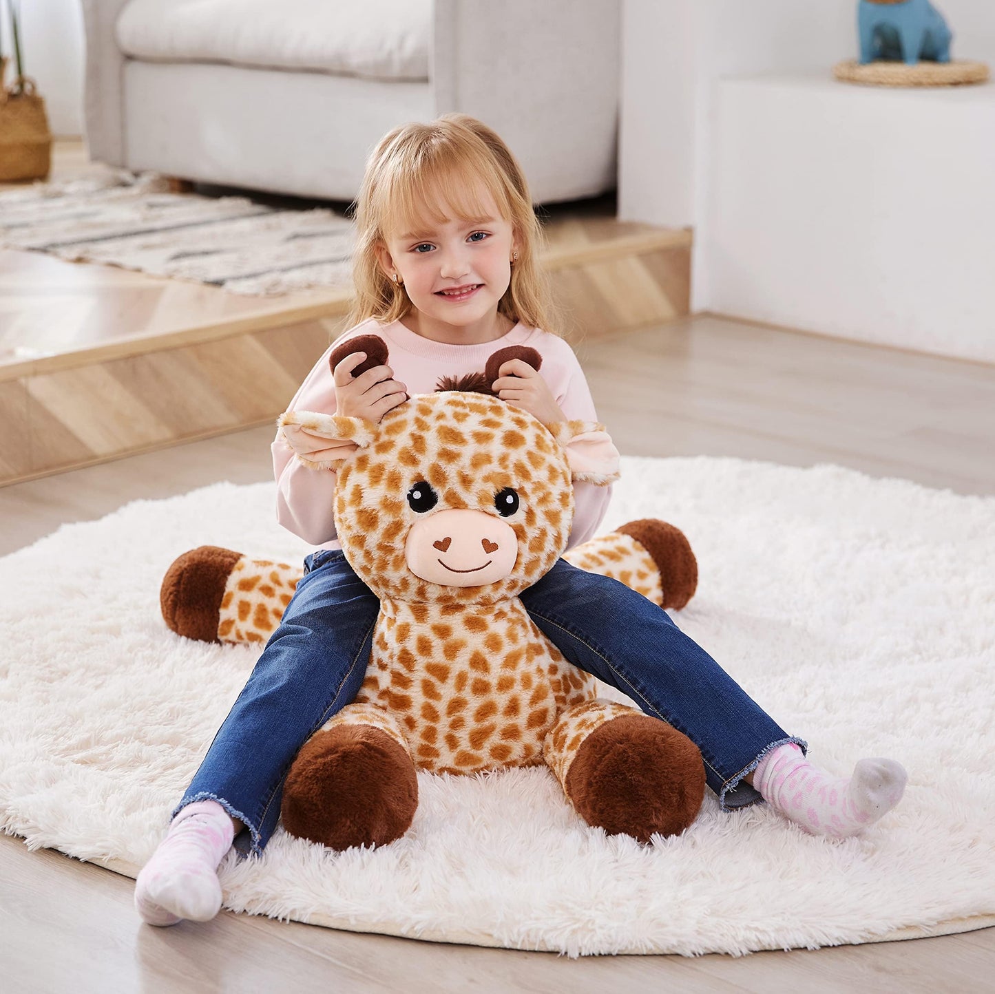 Ikasa Large Giraffe Stuffed Animal Plush Toys,Soft Toy 30' Giant Cute Huge Big Size Jumbo Kawaii Fluffy Plushy Fat Oversized Plushie,Gifts For Kids