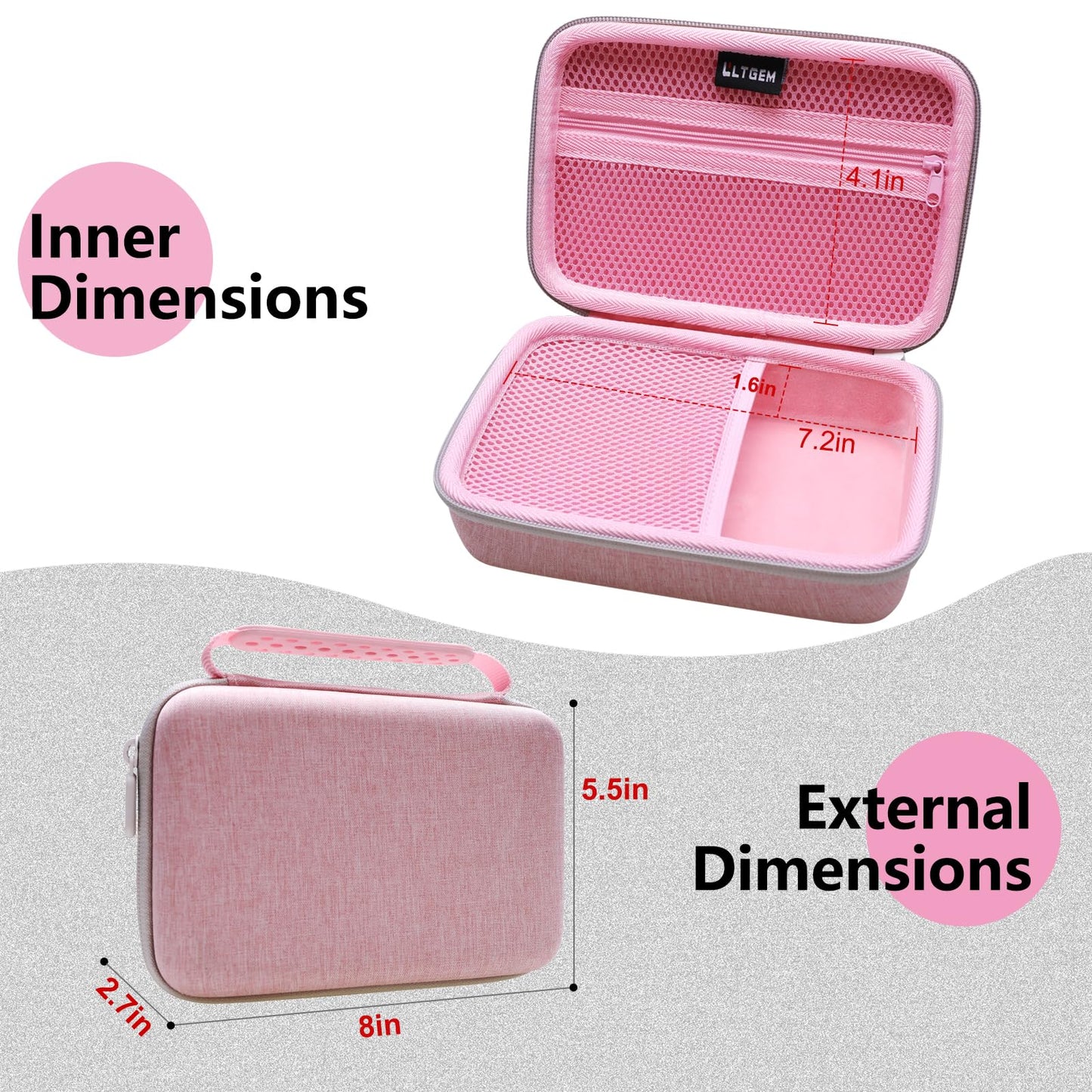 LTGEM Case for GiiKER Super Slide Puzzle, Pink, EVA Material, Model CS1519