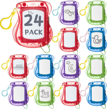 24 Pcs Mini Magnetic Drawing Doodle Board For Kids Backpack Keychain Clip Drawing Board Erasable Sketch And Painting Pad For Classroom Rewards Party Favors Goodie Bag Stuffers (Bear)