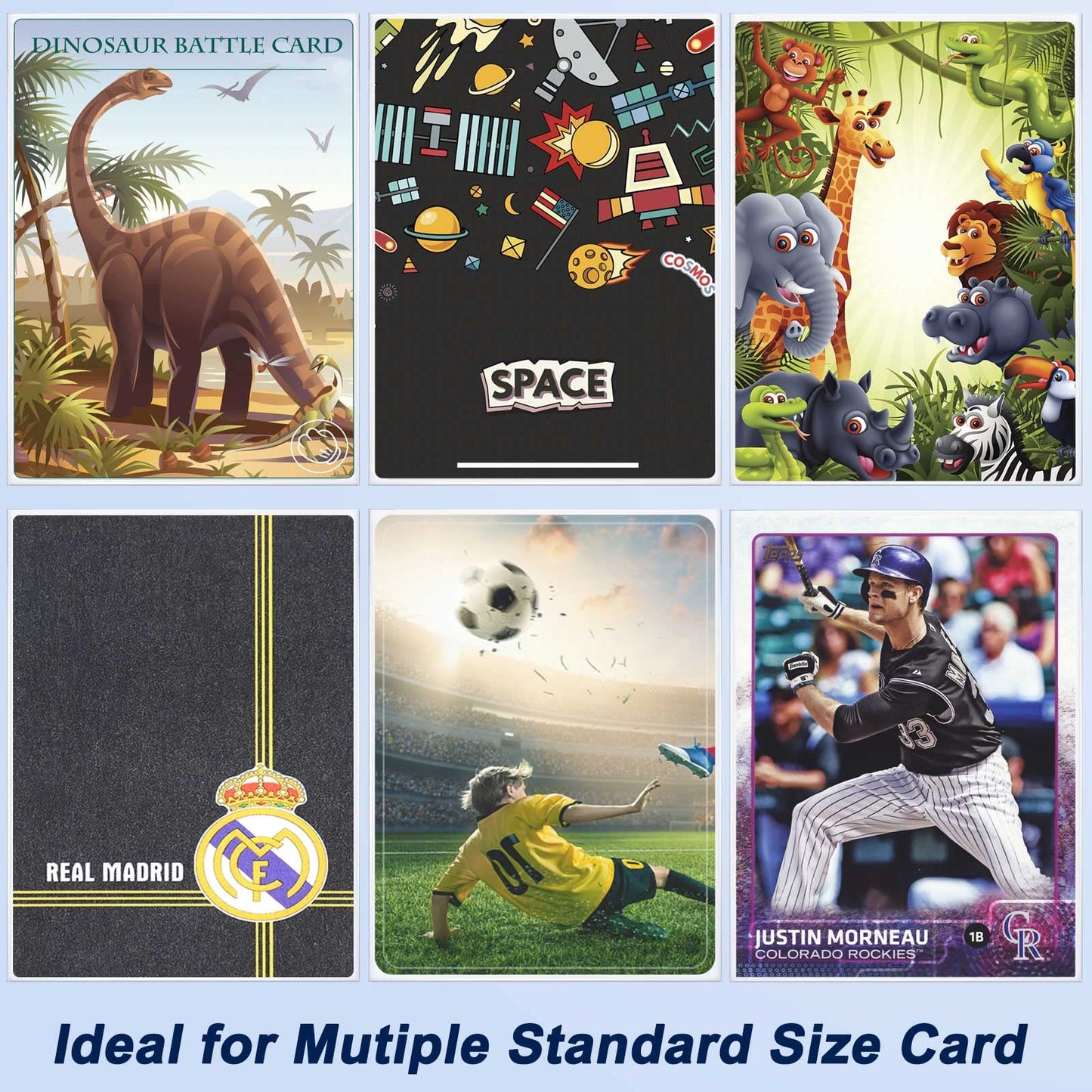 500 Counts Card Sleeves Toploaders For Trading Card, Soft Baseball Card Penny Card Sleeves Fit For Football Card, Sports Cards, Mtg, Yugioh