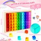Meooeck 60 Pcs Acrylic Gem Cubes Blocks Translucent Rainbow Building Cubes Crystal Educational Sensory Training Stacking Toys with Wooden Storage Boxes School Supplies Birthday Gift