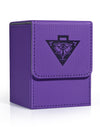 Zlca Card Deck Box For Mtg Yugioh Tcg, Card Storage Box With Dividers Holds 100+ Sleeved Cards, Premium Card Deck Case Compatible With Ccg Trading Cards (Purple,Puzzle)