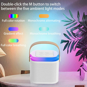 Mini Karaoke Machine For Kids,Portable Bluetooth Speaker With Wireless Microphone For Kids Toddler,Gifts For Girls And Boys Birthday (Pink 2 Mic) (White 2 Mic)