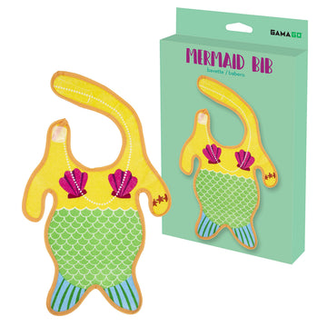 GAMAGO Mermaid Baby Bib - Adorably Funny Bib for Feeding, Drooling and Teething - Cute Terry Cloth Cover for Newborn Baby Boys, 