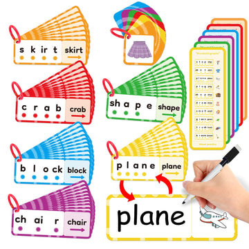 Kasfalci Blends & Digraphs Cards,Phonics Games,Speech Therapy Toys For Toddlers Kids,Learn To Read,Spelling Reading Learning Sig