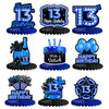 Happy 13th Birthday Honeycomb Centerpieces 9Pcs Stylish Sophisticated Blue Neon Theme Table Decor for Boys Girls Birthday Party 