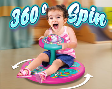 MindSprout Light-Up Unicorn Twister - 360° Spin Toy with LED Lights & Music for Toddlers Age 2+, Perfect Birthday Gift for Kids
