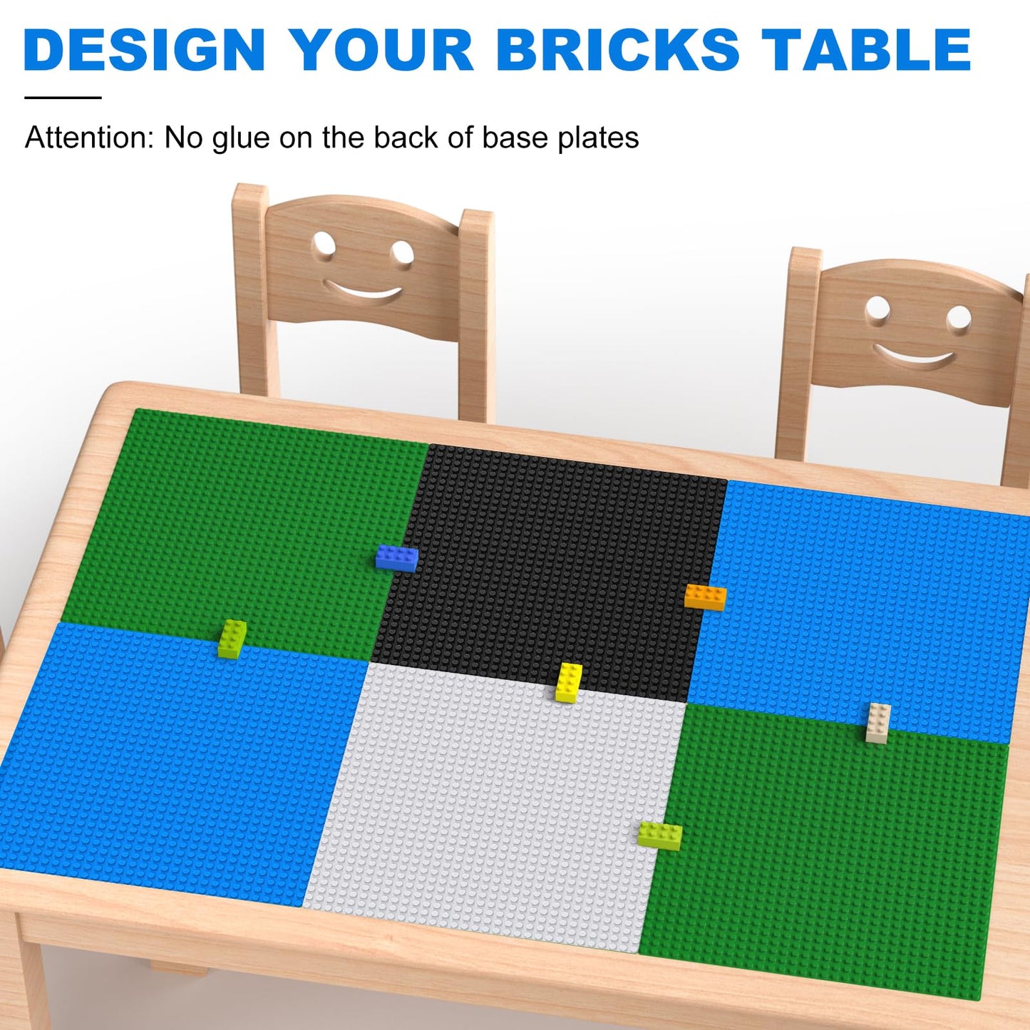 Pokiiulk Classic Baseplates Building Plates  2 Pack 10 x 10 Building Bases Compatible with All Major Brands  Classic Basplates for Bricks with 32 Studs (Blue)