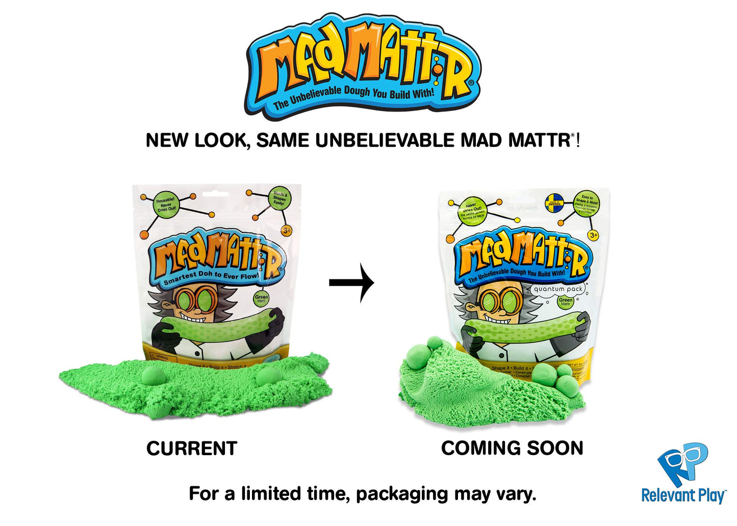 Mad Mattr Super-Soft Modelling Dough Compound That Never Dries Out, 10 Ounces, Green