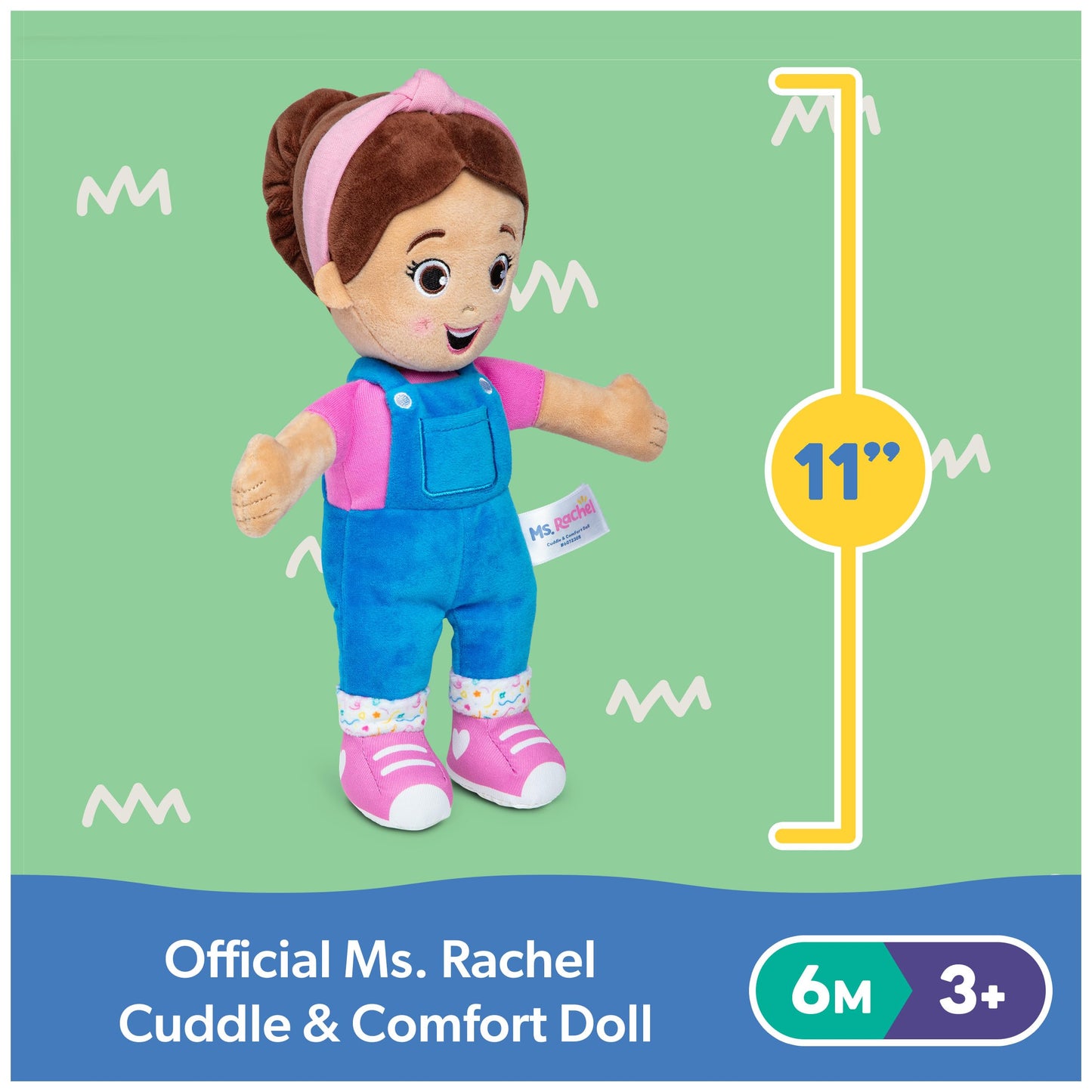 Ms. Rachel Cuddle & Comfort Doll - 11” Plush Baby Toy for Toddlers, One Size, Ms. Rachel Color, Model 6072626