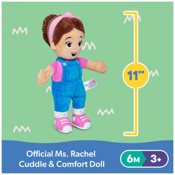 Ms. Rachel Cuddle & Comfort Doll - 11” Plush Baby Toy for Toddlers, One Size, Ms. Rachel Color, Model 6072626
