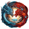 Woodbests Wooden Puzzle For Adults, Yin-Yang Dragon Puzzle (M, 200Pcs, 11.3'X10.9') Beautiful Wooden Box, Wooden Jigsaw Puzzles Unique Shape, Birthday Gifts For Adults And Kids Family Game