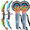 Temi 2 Pack Set Kids Archery Bow Arrow Toy Set Outdoor Hunting Play With 2 Bow 20 Suction Cup Arrows 2 Target & 2 Quiver, Led Light Up Function Toy, Outdoor Toys For Kids, Boys & Girls Ages 3-12