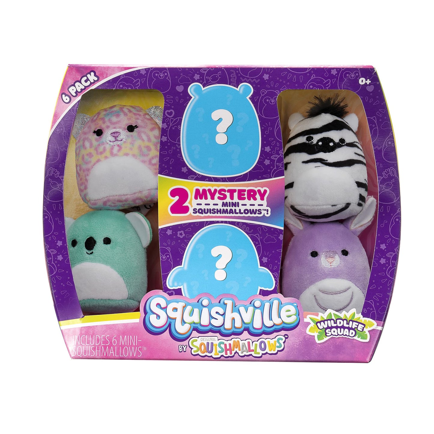 Squishville Mystery Mini-Squishmallows Plush - Wildlife Squad - Six 2-Inch Characters - Includes Michaela And Kiki Plus Four Mystery Figures - Irresistibly Soft, Colorful Plush