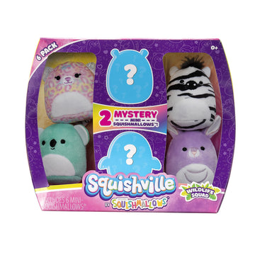 Squishville Mystery Mini-Squishmallows Plush - Wildlife Squad - Six 2-Inch Characters - Includes Michaela And Kiki Plus Four Mystery Figures - Irresistibly Soft, Colorful Plush