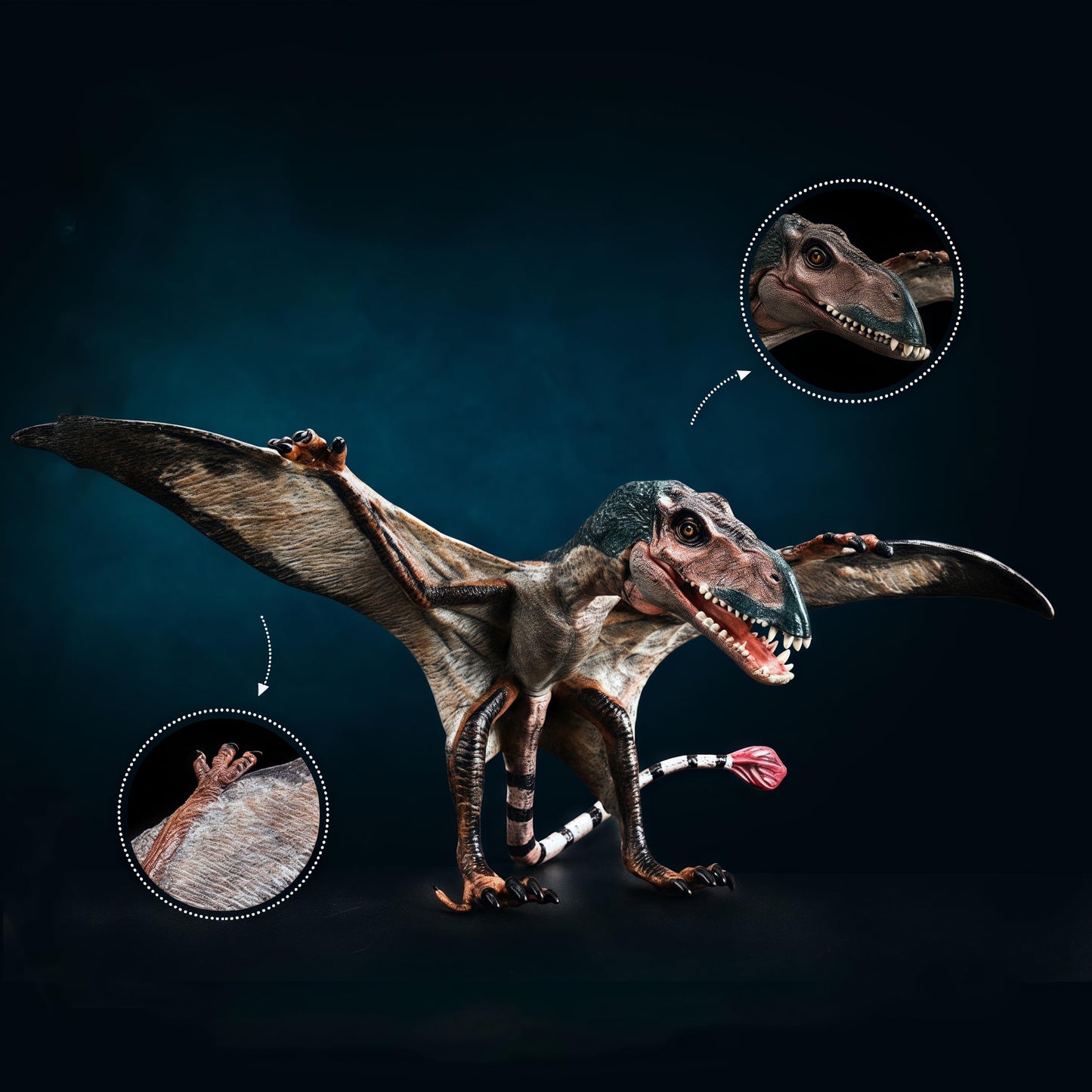 Gemini&Genius Pterosau Dinosaur Toys For Kids, Pterosaur Toy Figure, Flying Dinosaur Toys, Pterodactyl Toys, Pteranodon Figure Toys, Gifts Or Cake Toppers For Kids(2Pcs)