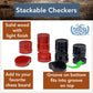 We Games Wooden Checkers Pieces With Drawstring Storage Bag - 24 Checker Pieces Only - Red & Black, 2-Inch Diameter