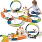 Tumama Race Track 202 Pcs Magic Castle Race Car Toys For Boys Girls 3 4 5 6 7 Year, 360° Rotating Flexible Train Track With Cars, Adventure Racetrack Educational Toy Set Kids Gift