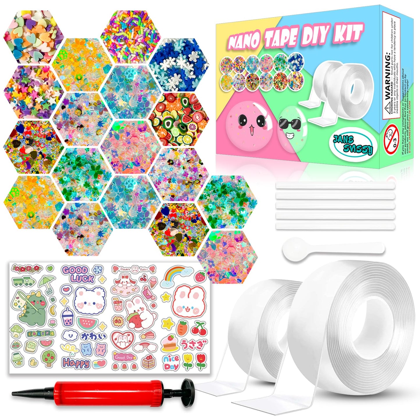 Nano Tape Bubble Kit, Nano Double Sided Adhesive Tape Bubbles, Arts And Craft Diy Party Activities Toys Crts And Crafts For Kids Ages 8-12 Year Bubble Craft Kit Toys 2Pcs (2'&1.2')