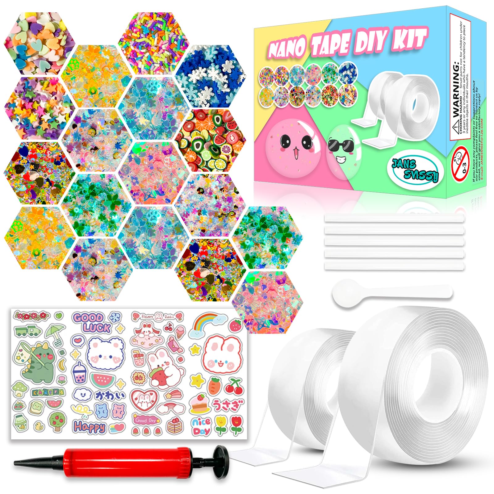 Nano Tape Bubble Kit, Nano Double Sided Adhesive Tape Bubbles, Arts And Craft Diy Party Activities Toys Crts And Crafts For Kids Ages 8-12 Year Bubble Craft Kit Toys 2Pcs (2'&1.2')