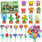 24 Pack Flowers Party Favors For Kids Building Set - 827Pcs Succulents 3.6Mm Mini Building Blocks Toy For Easter Basket Stuffers