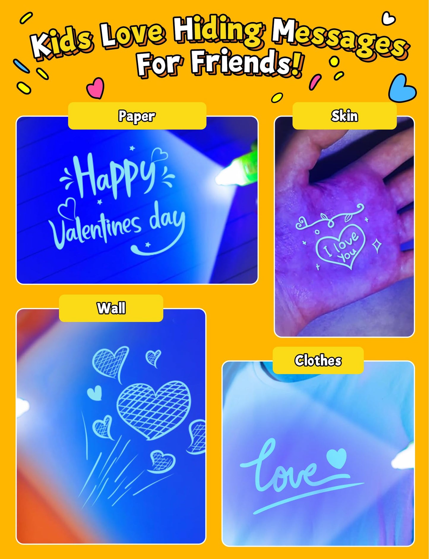 28 Pcs Valentines Day Cards for Kids School With Invisible Ink Pens, Valentines Day Gifts for Kids, Valentines Exchange Gifts fo