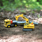 TOYTHRILL Tow Truck with Excavator Toy for Boys 2+ Year Old, Construction Truck Toy with Excavator, Semi Truck with Lights and S