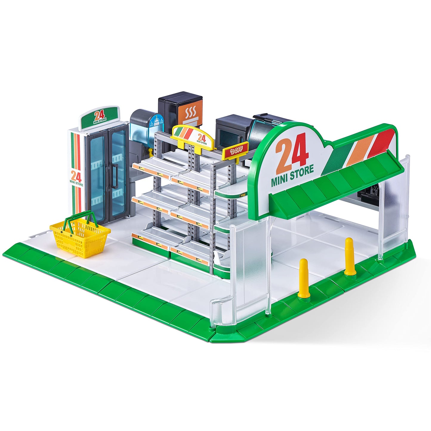 5 Surprise Mini Brands Mini Convenience Store Playset, Small, Multicolor, Model 77170-S001, Includes 1 Exclusive Mini by ZURU
