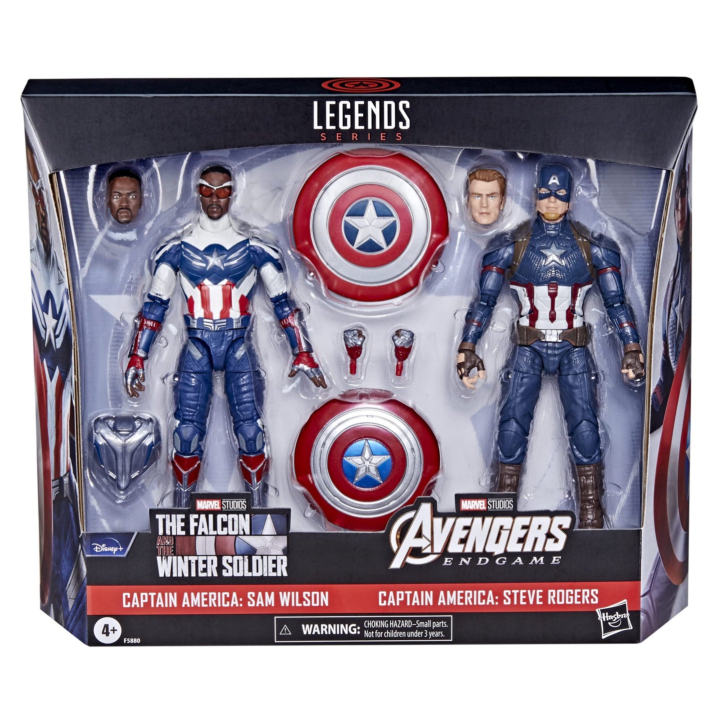 Marvel Legends Series Captain America 2-Pack Steve Rogers and Sam Wilson MCU 6-Inch Figures  7 Accessories
