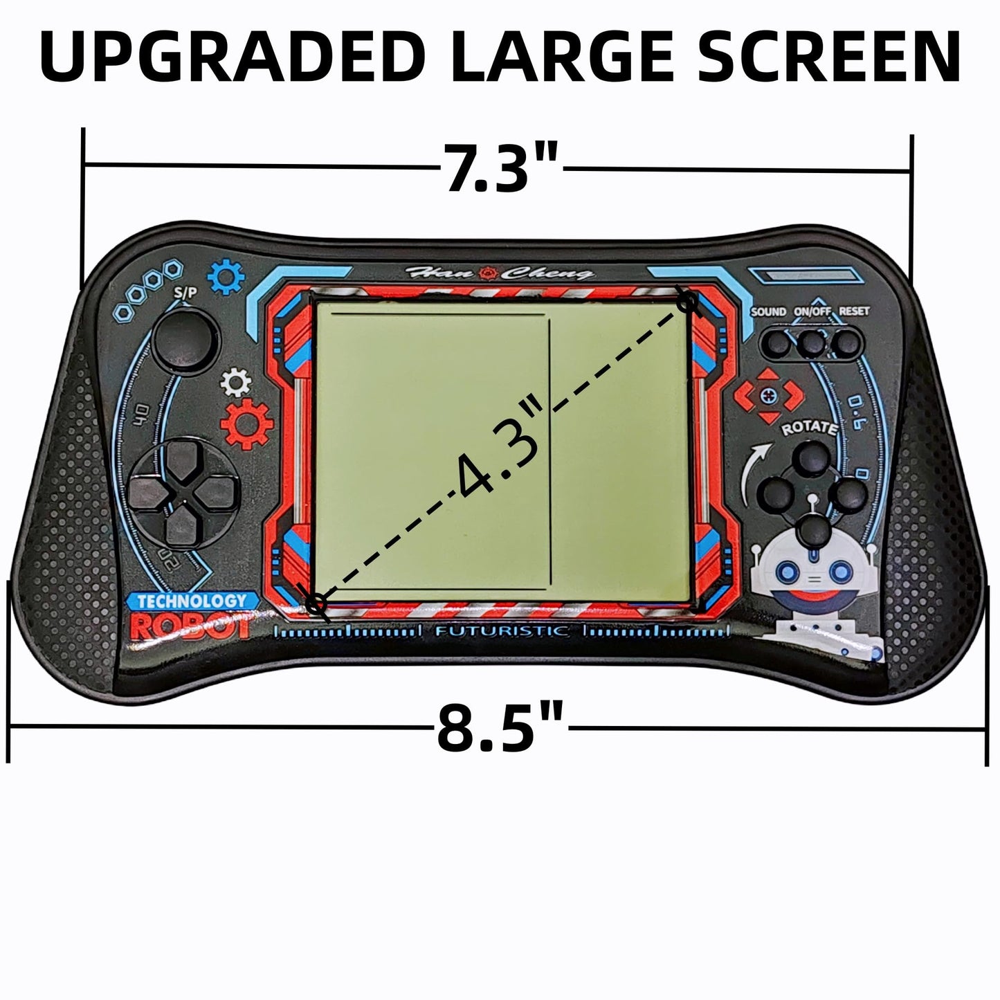 Nbguigdstr Brick Game Console,4.3 Large Screen Handheld Game Console,Building Block/Tank/Racing Game,Built-in 23 Classic Handhel