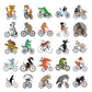 Animals Stickers For Kids, Cute Funny Bike Animals Sticker Vinyl Waterproof Decals For Laptop Water Bottle Skateboard Bumper Com
