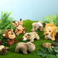 Sumind 12 Pieces Valentine'S Day Mini Stuffed Forest Animals Jungle Animal Plush Toys 4.8 Inch Cute Plush Elephant Lion Giraffe Tiger Plush For Animal Themed Parties Achievement(Sitting, Lying)